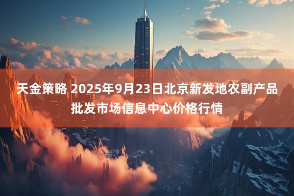 天金策略 2025年9月23日北京新发地农副产品批发市场信息中心价格行情